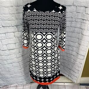 AB Studio pattern print midi dress women size Medium